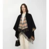 Reversible Check Wool Cape