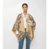 Reversible Check Wool Cape