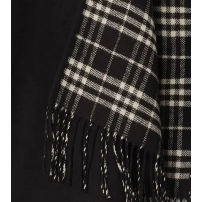 Reversible Check Wool Cape