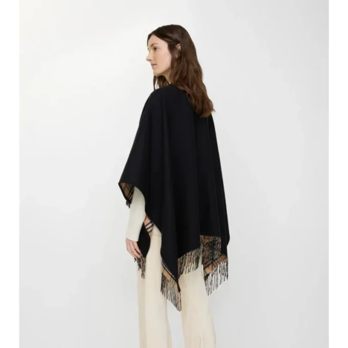 Reversible Check Wool Cape