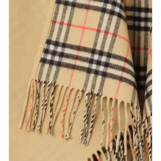 Reversible Check Wool Cape