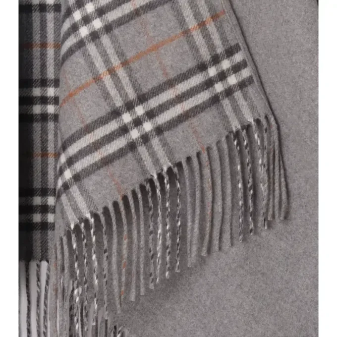 Reversible Check Wool Cape