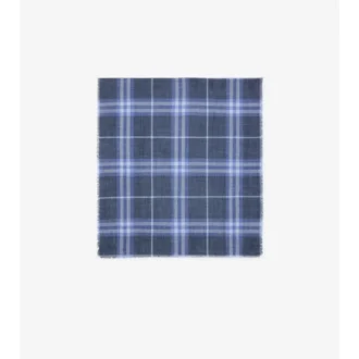Reversible Check Wool Silk Scarf