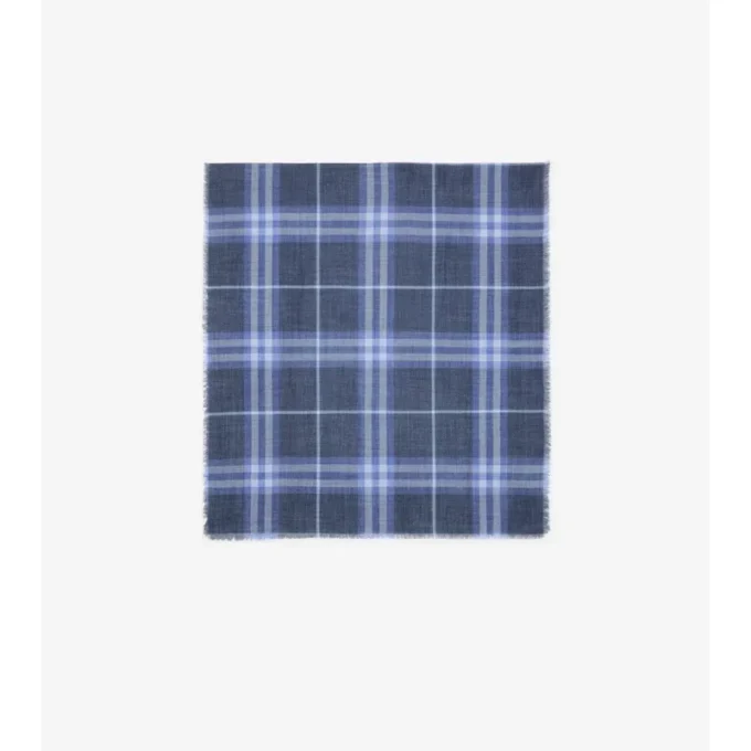 Reversible Check Wool Silk Scarf