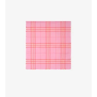 Reversible Check Wool Silk Scarf