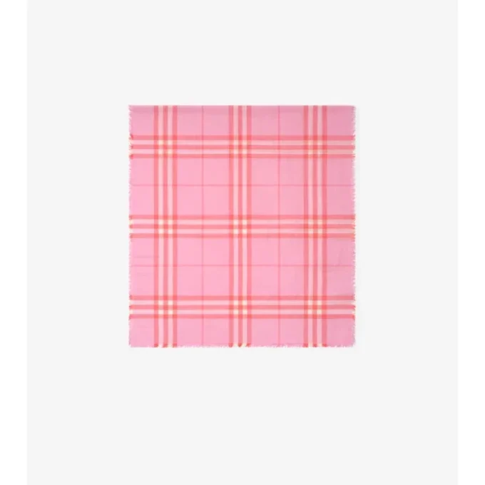 Reversible Check Wool Silk Scarf