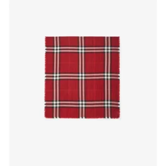 Reversible Check Wool Silk Scarf