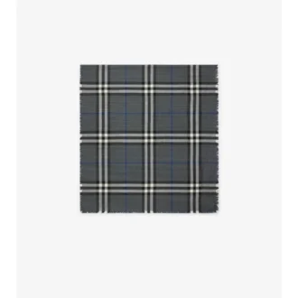 Reversible Check Wool Silk Scarf