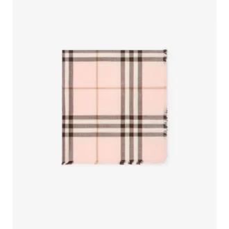 Reversible Check Wool Silk Scarf