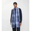 Reversible Check Wool Silk Scarf