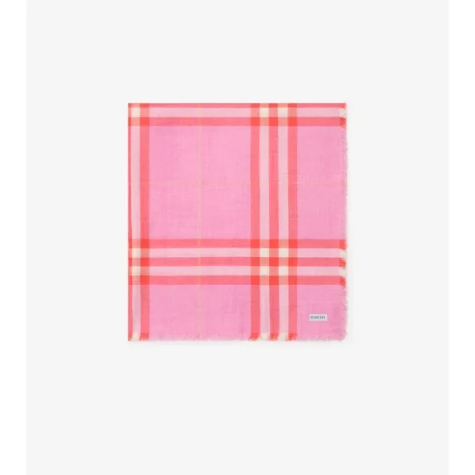 Reversible Check Wool Silk Scarf