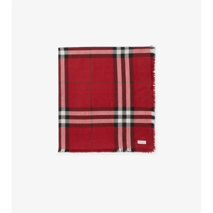 Reversible Check Wool Silk Scarf