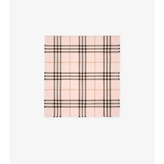 Reversible Check Wool Silk Scarf
