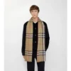 Reversible Check Wool Silk Scarf