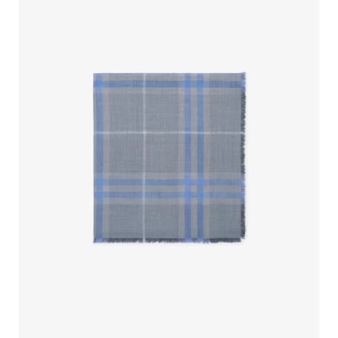 Reversible Check Wool Silk Scarf