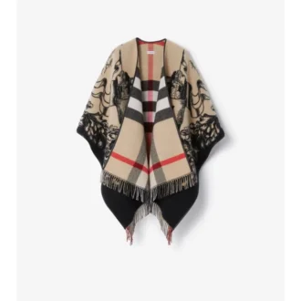 Reversible Ekd Check Wool Cape