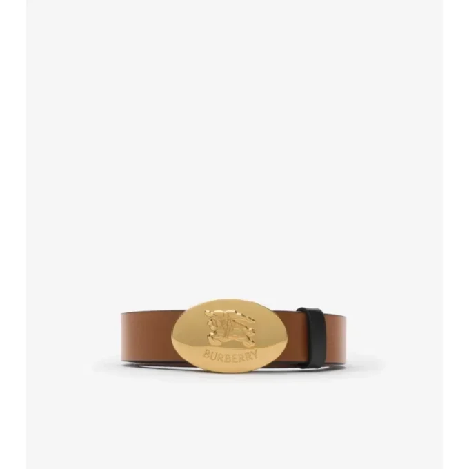 Reversible Leather Oval Knight Stamp Belt 