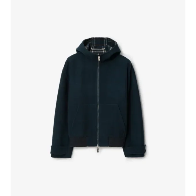 Reversible Wool Hooded Jacket