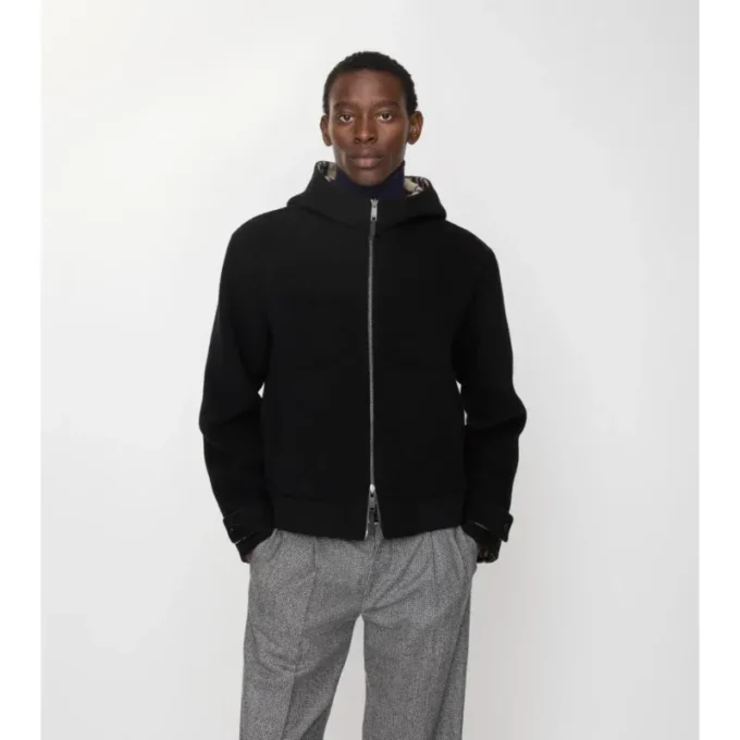 Reversible Wool Hooded Jacket