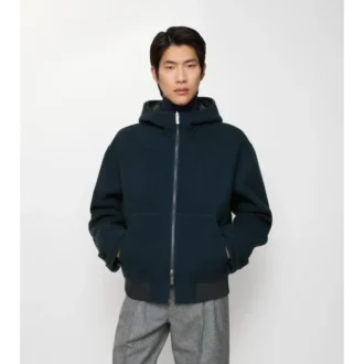 Reversible Wool Hooded Jacket