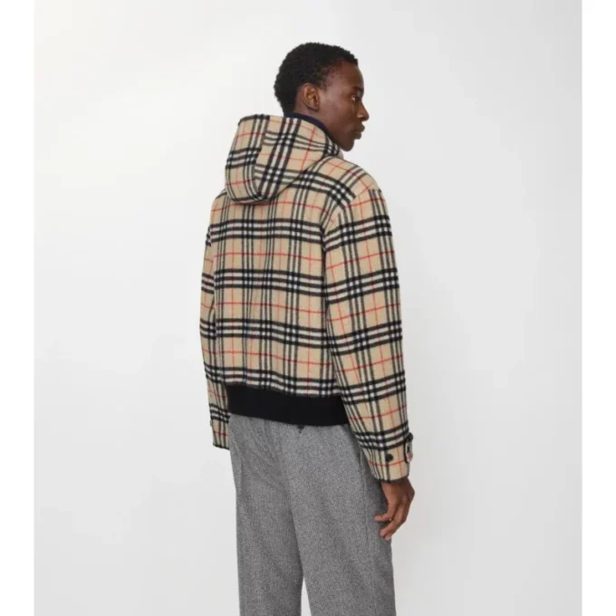 Reversible Wool Hooded Jacket