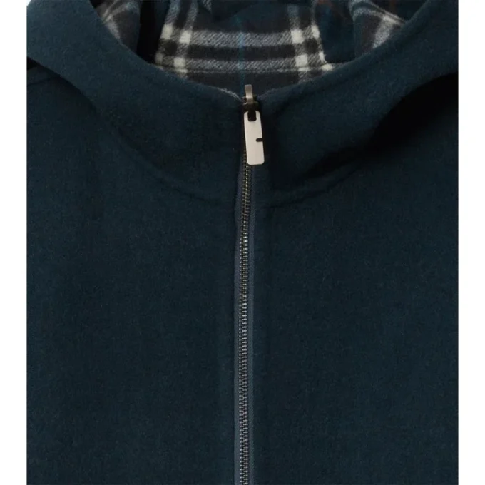 Reversible Wool Hooded Jacket