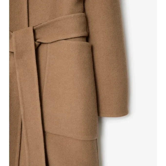 Reversible Wool Hooded Wrap Coat