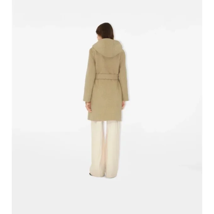 Reversible Wool Hooded Wrap Coat