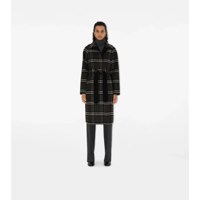 Reversible Wool Wrap Coat