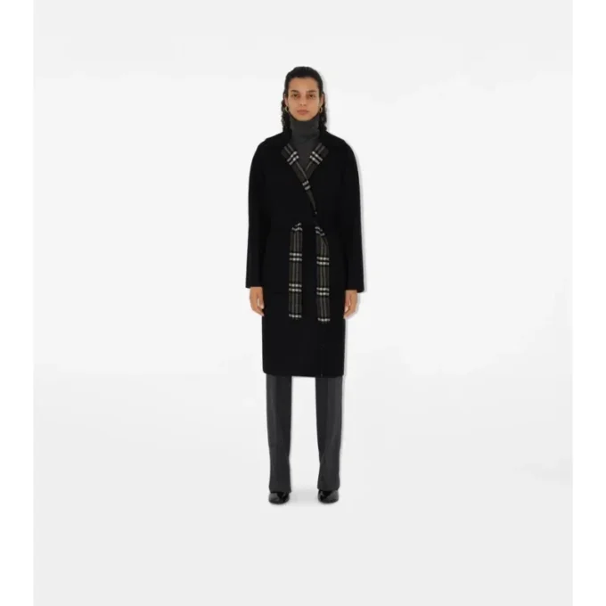 Reversible Wool Wrap Coat
