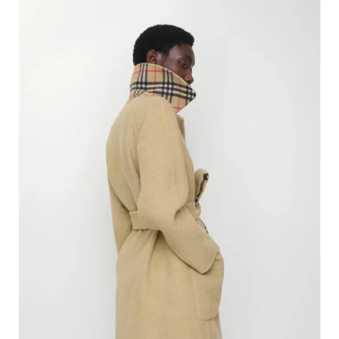 Reversible Wool Wrap Coat