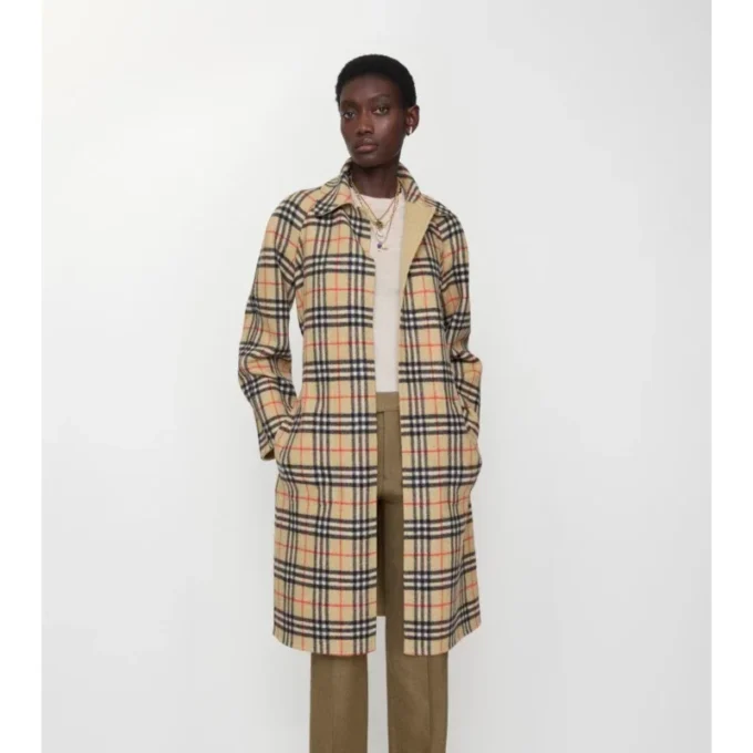 Reversible Wool Wrap Coat