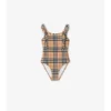 Ruffle Trim Check Swimsuit