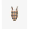 Ruffle Trim Check Swimsuit