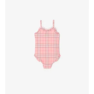 Ruffle Trim Check Swimsuit