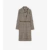 Scarf Collar Check Wool Dress
