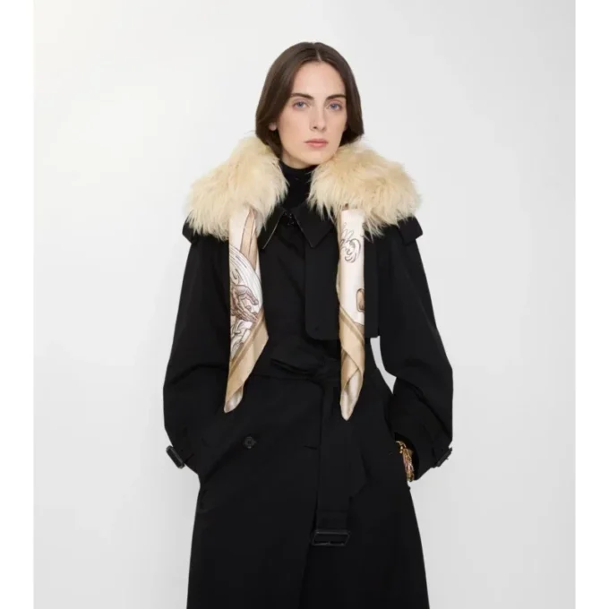 Scarf Trim Shearling Collar