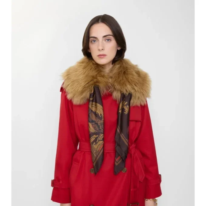 Scarf Trim Shearling Collar