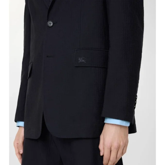 Seersucker Cotton Linen Tailored Jacket