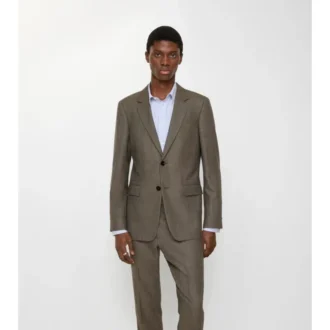Sharkskin Wool Tailored Jacket