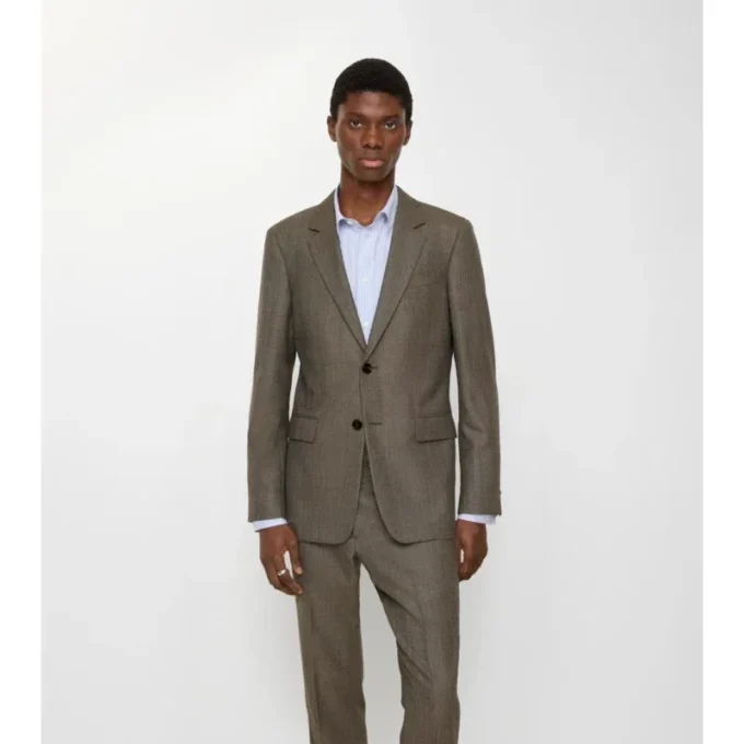 Sharkskin Wool Tailored Jacket