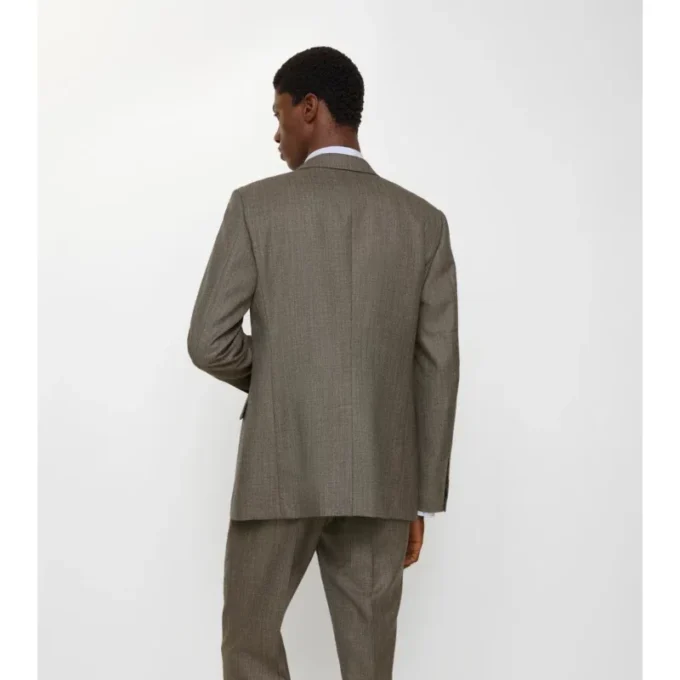 Sharkskin Wool Tailored Jacket