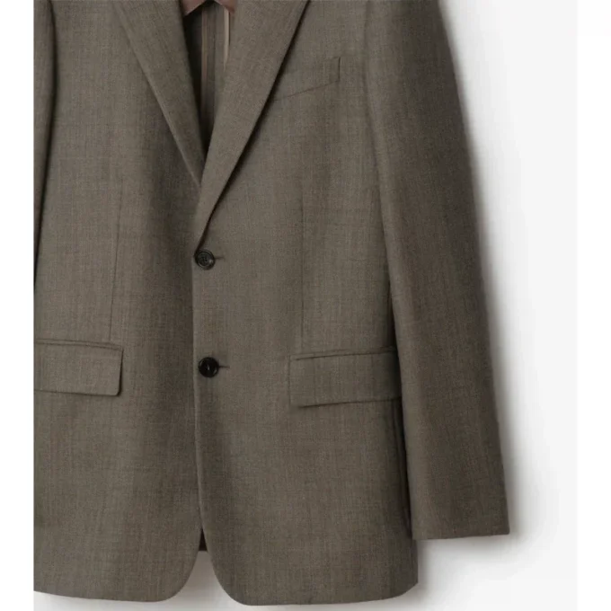 Sharkskin Wool Tailored Jacket