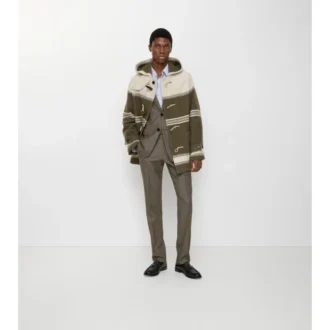 Sharkskin Wool Tailored Trousers
