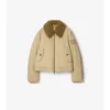 Shearling Collar Gabardine Jacket