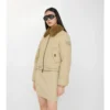 Shearling Collar Gabardine Jacket