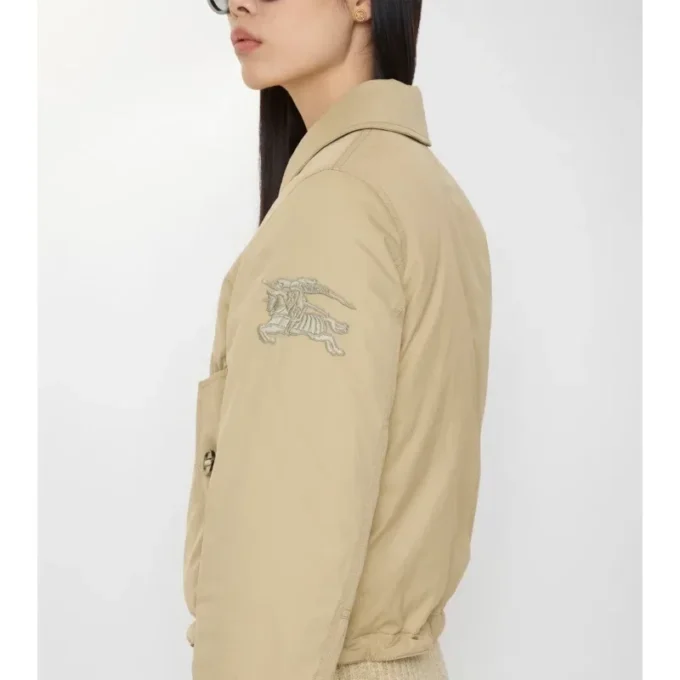 Shearling Collar Gabardine Jacket