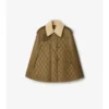 Shearling Collar Quilted Cotton Heath Cape