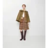 Shearling Collar Quilted Cotton Heath Cape
