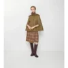 Shearling Collar Quilted Cotton Heath Cape